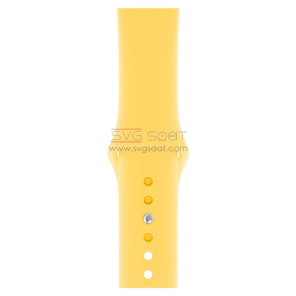 Apple watch uyumlu silikon kordon - SARI - 42/44 — fotoğraf 3