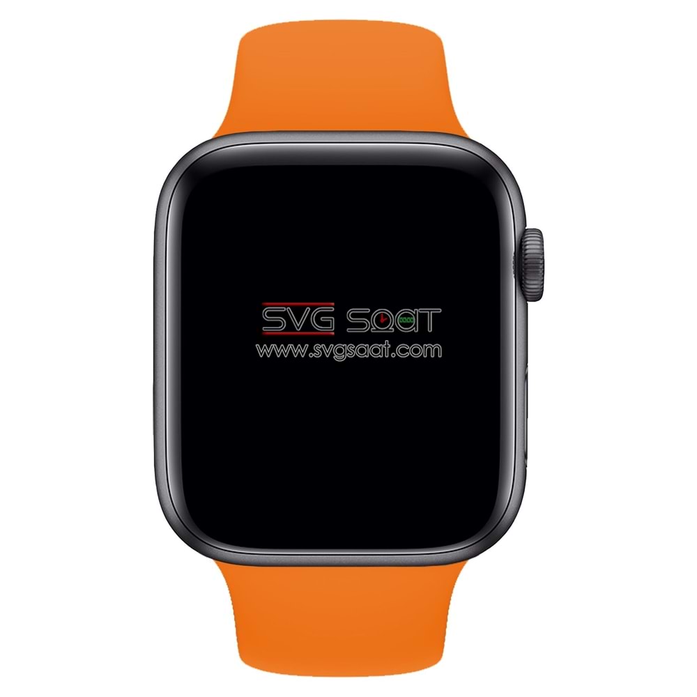 Apple watch uyumlu silikon kordon - TURUNCU - 42/44 — fotoğraf 3