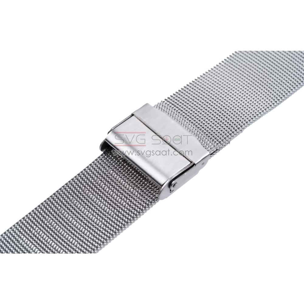 Paslanmaz Çelik Milano İnce Hasır Kordon - Silver - 12MM