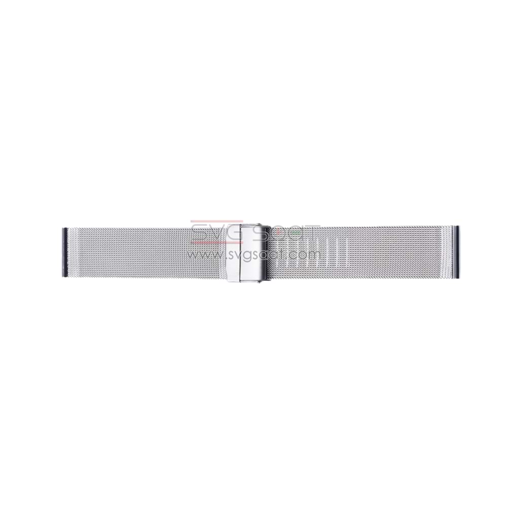 Paslanmaz Çelik Milano İnce Hasır Kordon - Silver - 20MM