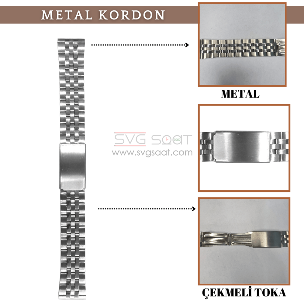 Paslanmaz Metal Kordon MK106 - 20MM — fotoğraf 4
