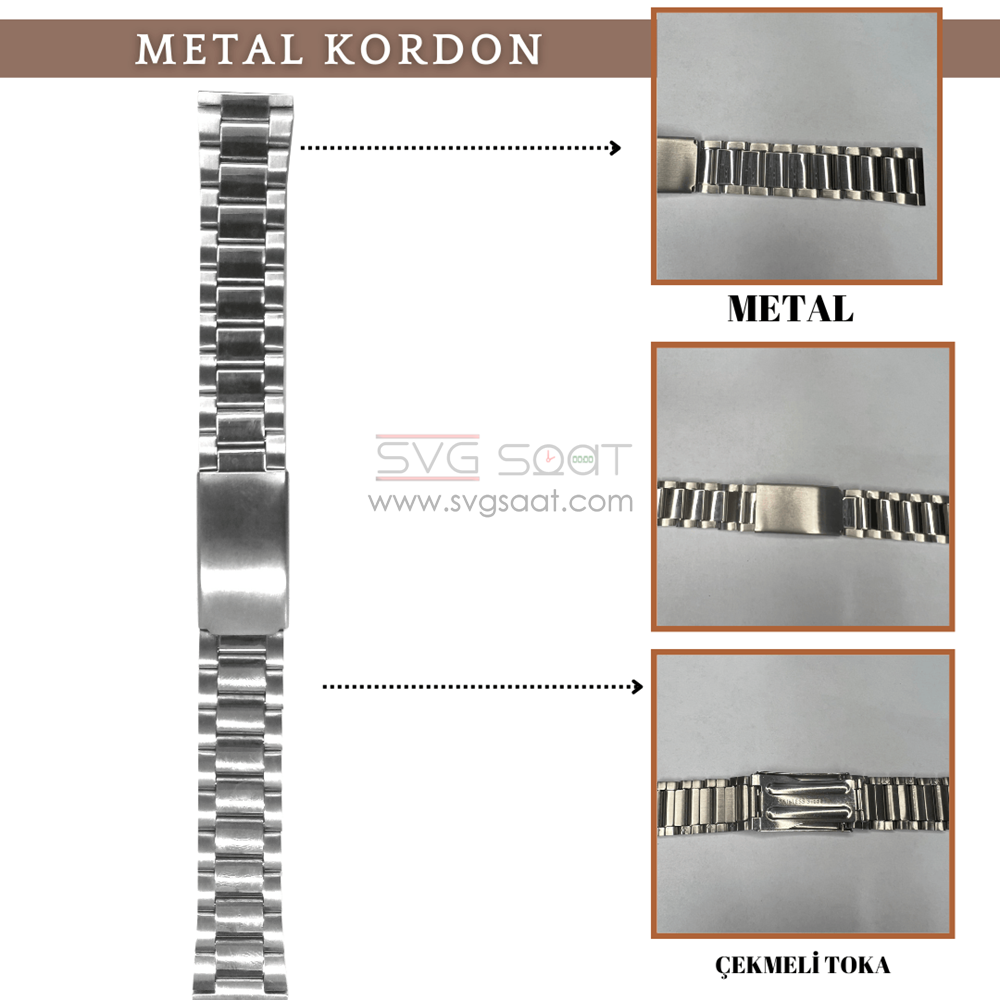 Paslanmaz Metal Kordon MK108 - 24MM — fotoğraf 4