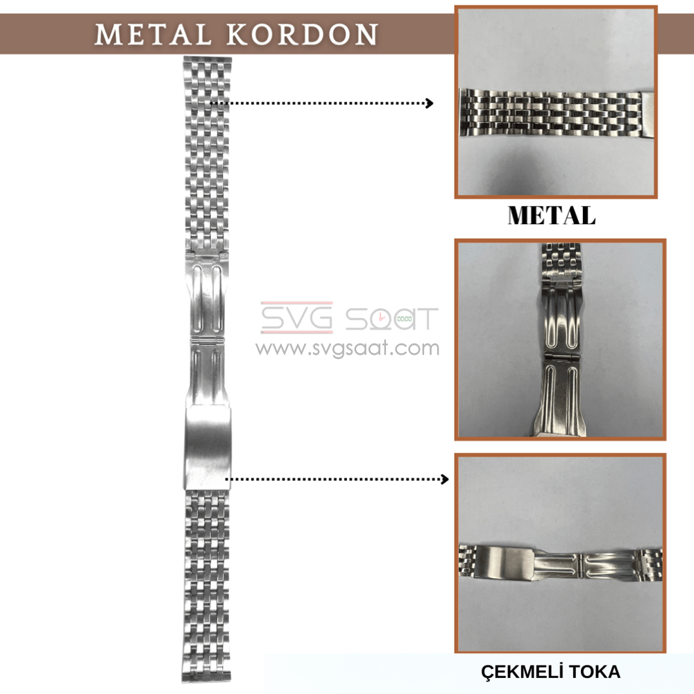 Paslanmaz Metal Kordon MK109 - 20MM — fotoğraf 4