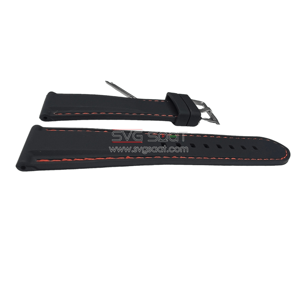 A-4 Silikon Kordon - SİYAH - KIRMIZI - 24MM