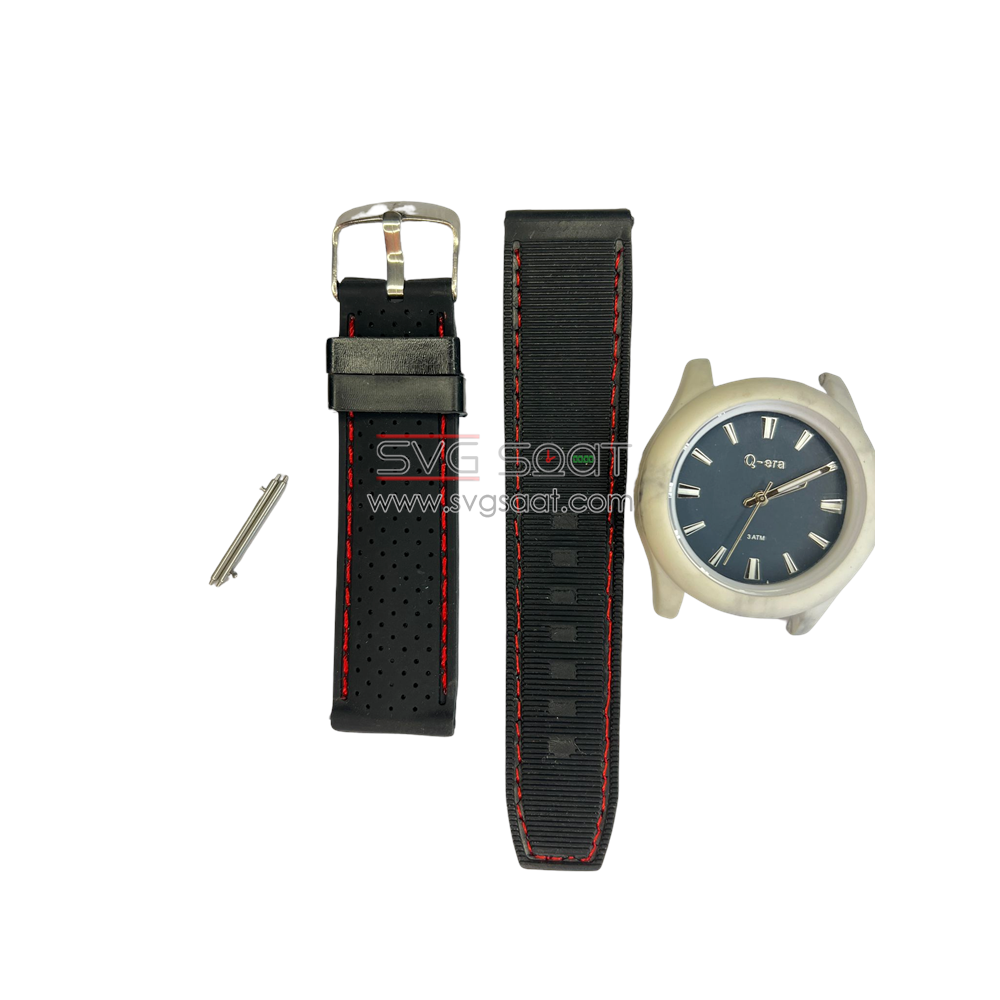 A-7 Silikon Kordon - SİYAH - KIRMIZI - 22MM — fotoğraf 4
