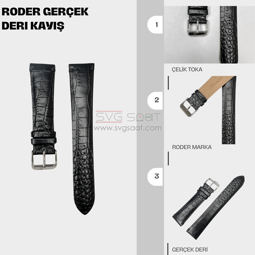 R4174 Roder Deri Kayış - Siyah — fotoğraf 5