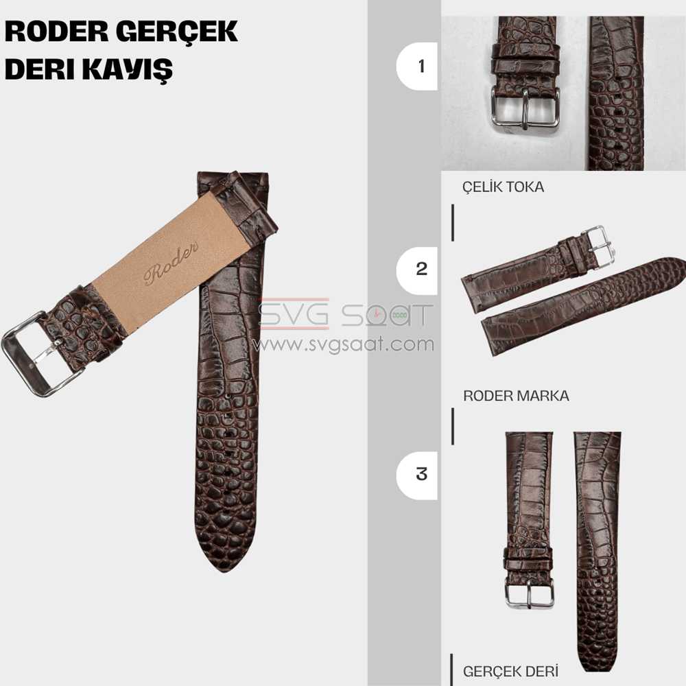 R4174 Roder Deri Kayış - Kahverengi - 22X18MM — fotoğraf 2