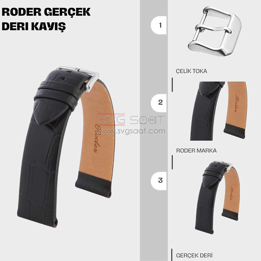 R4173 Roder Deri Kayış - Siyah — fotoğraf 3