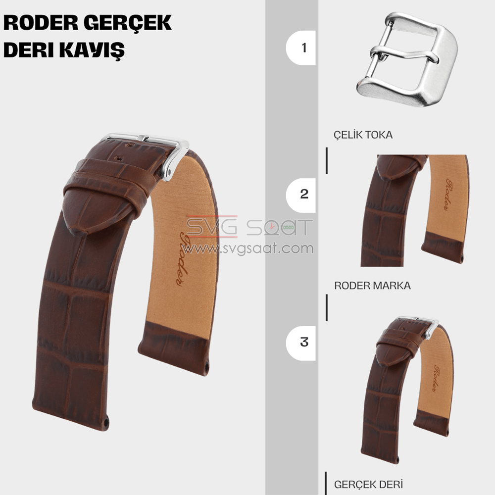 R4173 Roder Deri Kayış - Kahverengi — fotoğraf 4