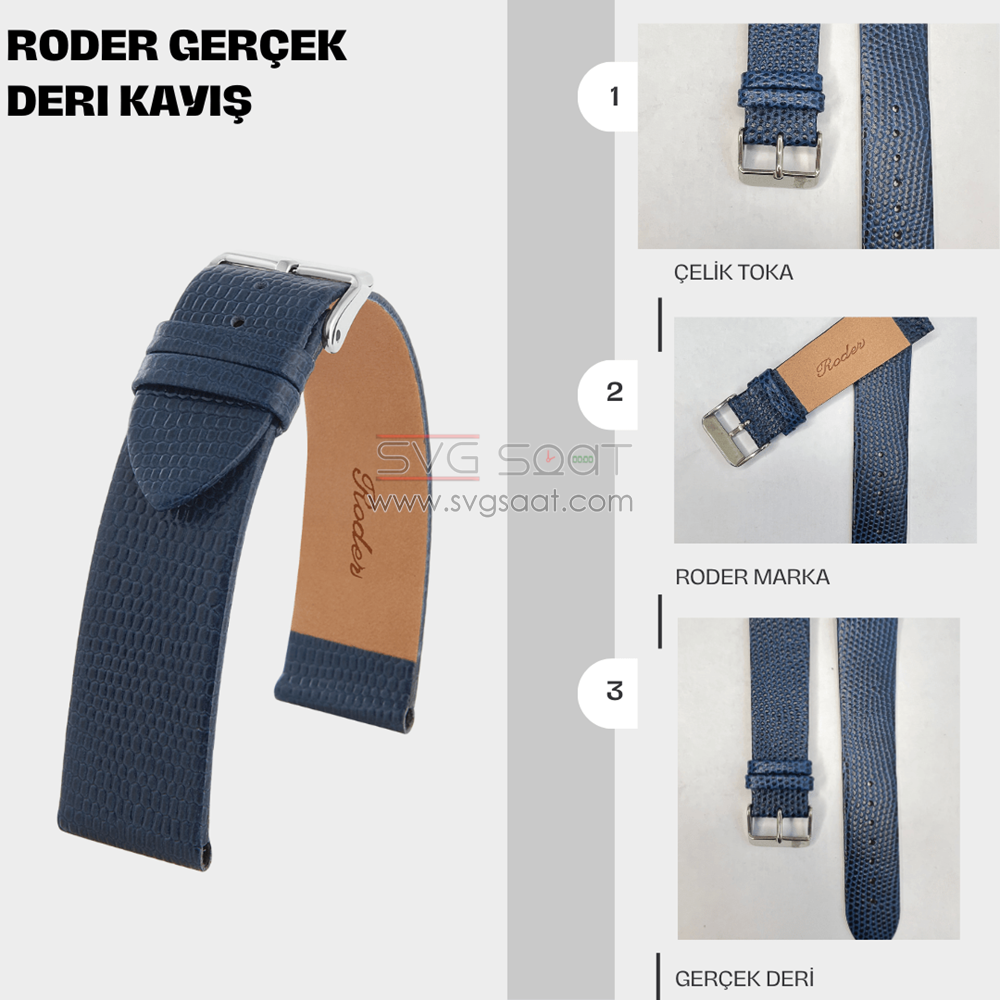 R4157 Roder Deri Kayış - Mavi - 18MM — fotoğraf 2