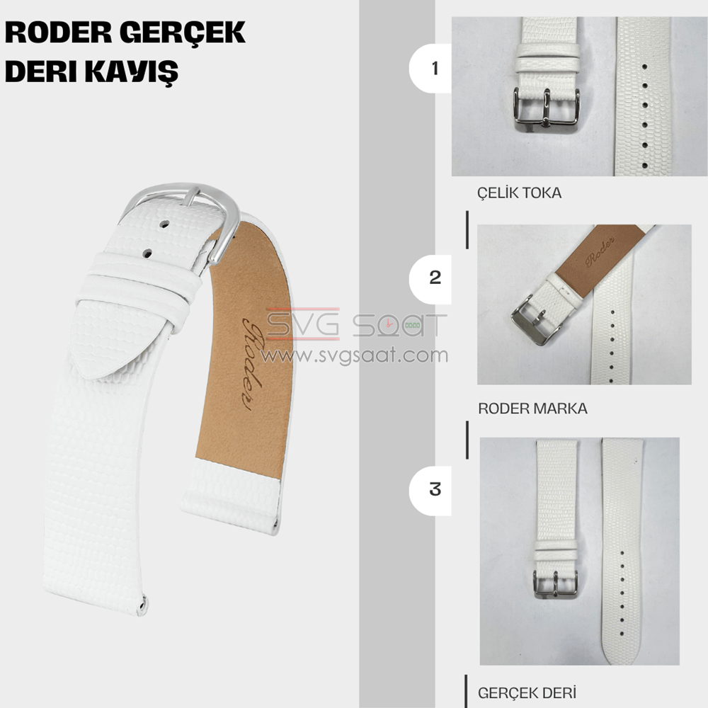 R4157 Roder Deri Kayış - Beyaz — fotoğraf 5
