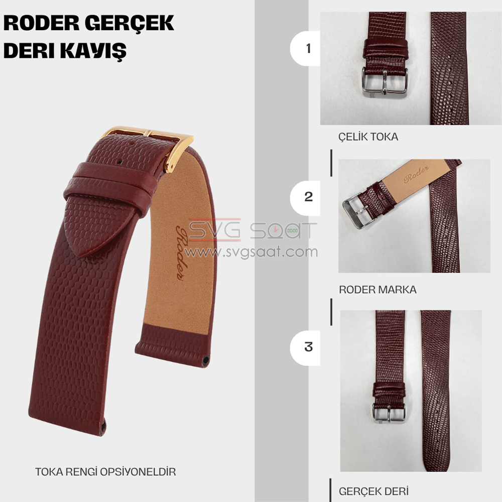 R4157 Roder Deri Kayış - Bordo - 14MM — fotoğraf 2