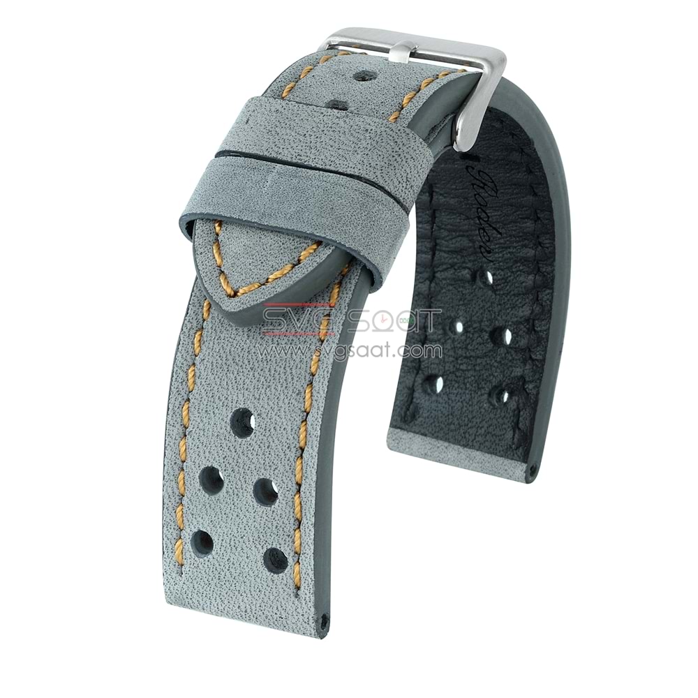 R4152O Roder Deri Kayış - Gri-turuncu - 22X22MM