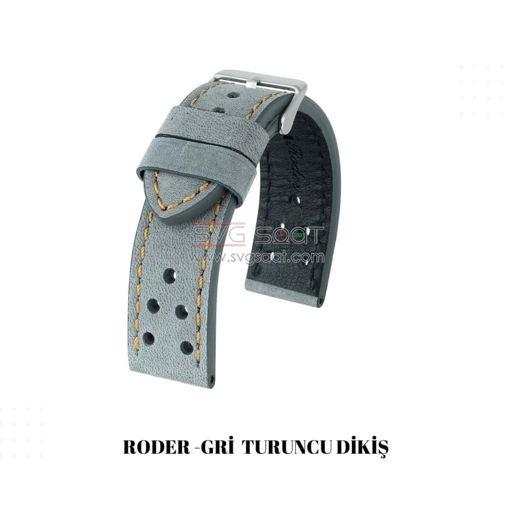 R4152O Roder Deri Kayış - Gri-turuncu - 22X22MM — fotoğraf 2