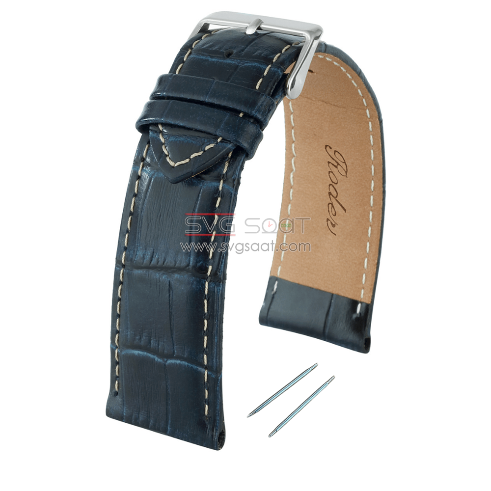 R4102W Roder Deri Kayış - Lacivert - Beyaz - 20MM — fotoğraf 2
