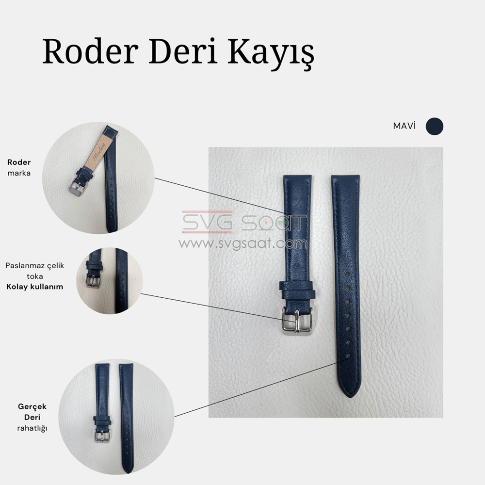 R4106S Roder Deri Kayış - Lacivert - 22MM — fotoğraf 4