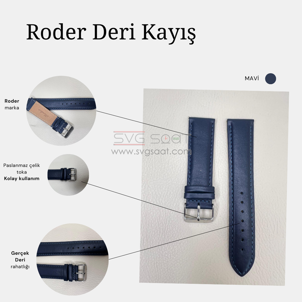 R4106S Roder Deri Kayış - Lacivert - 20MM — fotoğraf 3