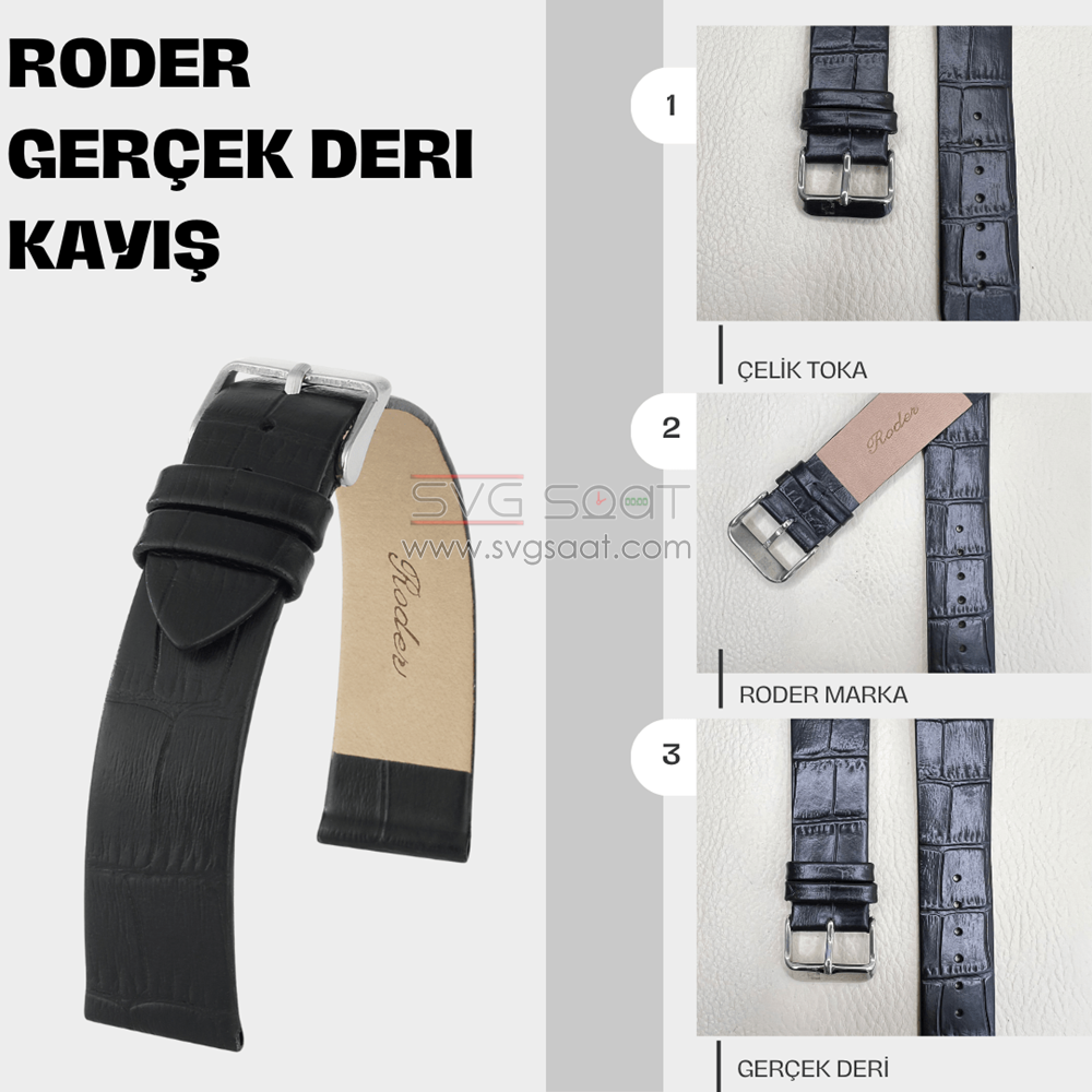 R4147 Roder Deri Kayış - Siyah — fotoğraf 2