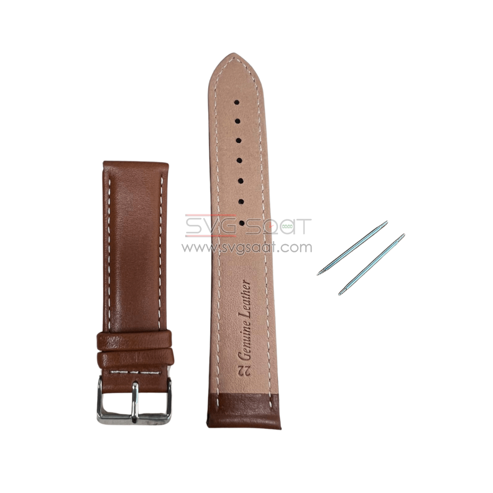 R4106W Roder Deri Kayış - Taba-beyaz - 22MM — fotoğraf 2