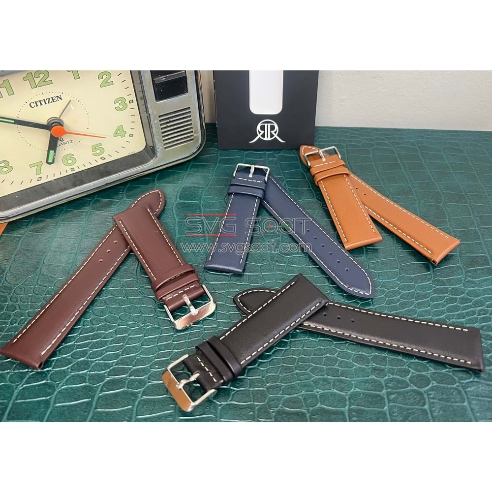 R4106W Roder Deri Kayış - Taba-beyaz - 22MM — fotoğraf 4
