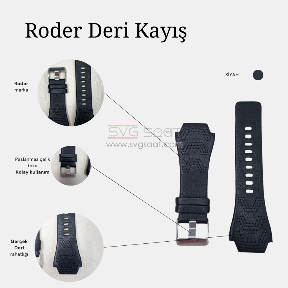 R4113 Roder Deri Kayış - Siyah - 35MM — fotoğraf 3