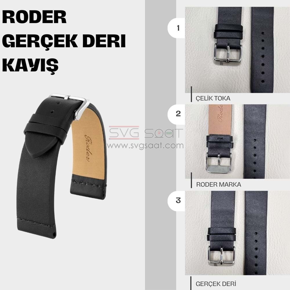 R4142S Roder Deri Kayış - Siyah — fotoğraf 3