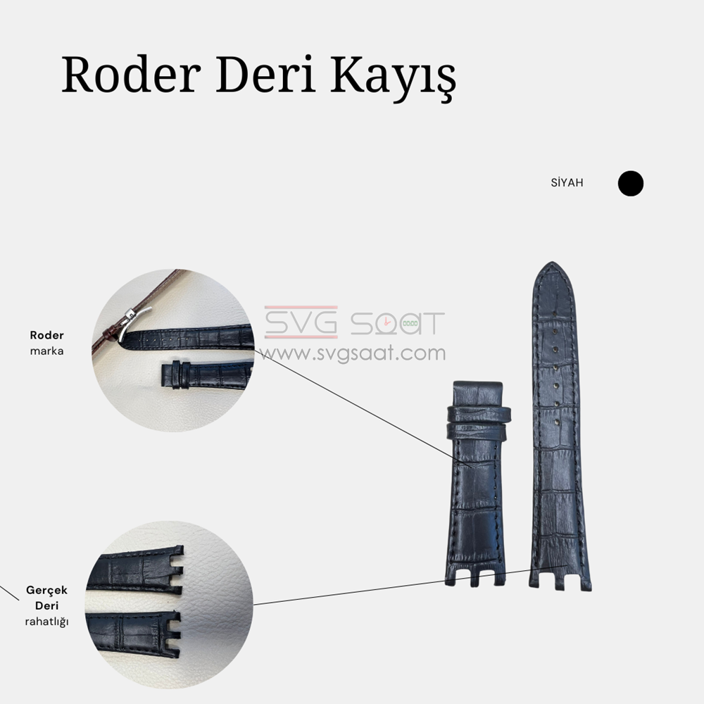 R4118S Roder Deri Kayış - Siyah - 22MM — fotoğraf 2