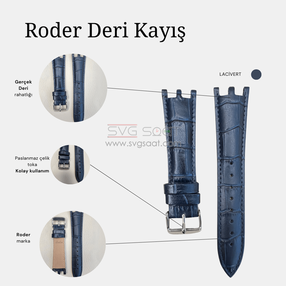 R4118S Roder Deri Kayış - Lacivert - 22MM — fotoğraf 4