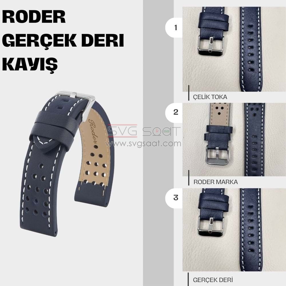 R4141W Roder Deri Kayış - Lacivert — fotoğraf 4