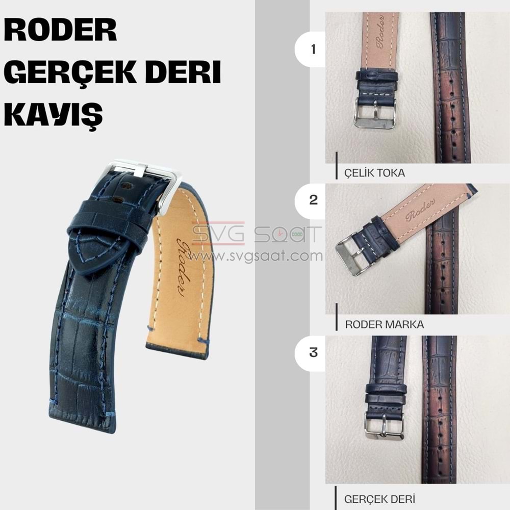 R4137S Roder Deri Kayış - Lacivert - 18MM — fotoğraf 5