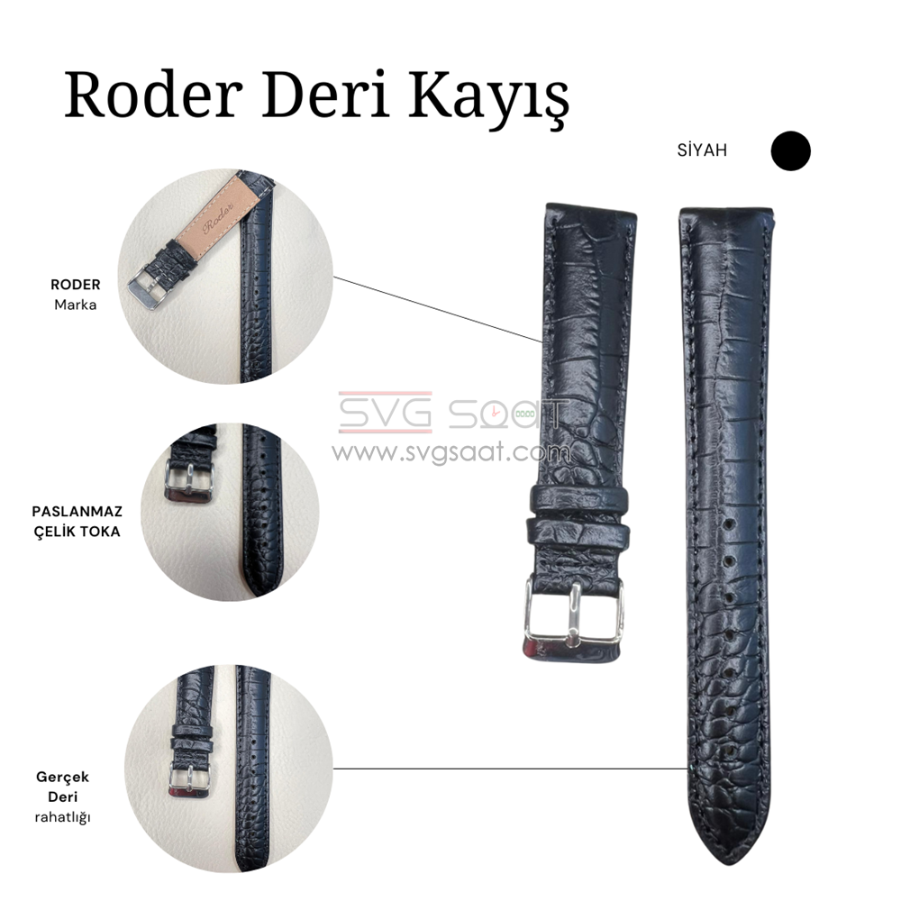 R4134S Roder Deri Kayış - Siyah — fotoğraf 3