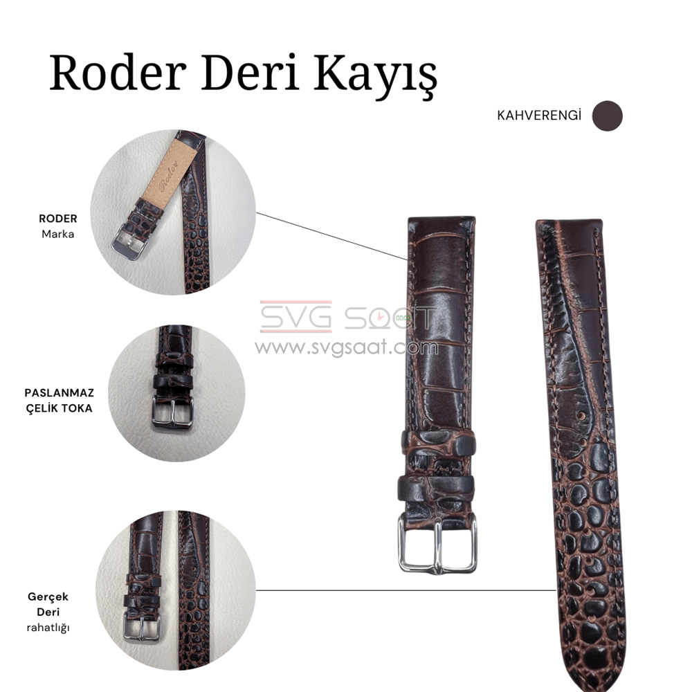 R4134S Roder Deri Kayış - Kahverengi - 17MM — fotoğraf 3