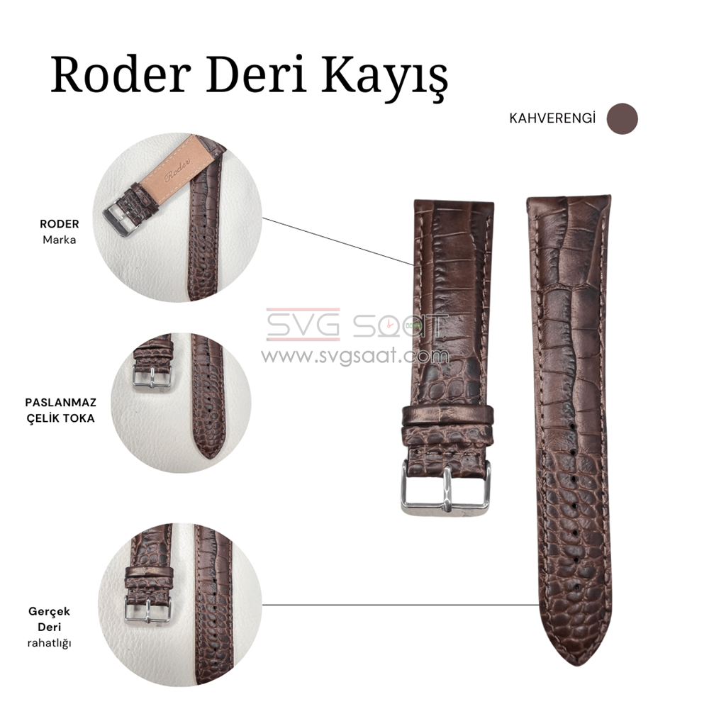 R4134S Roder Deri Kayış - Kahverengi - 24MM — fotoğraf 2