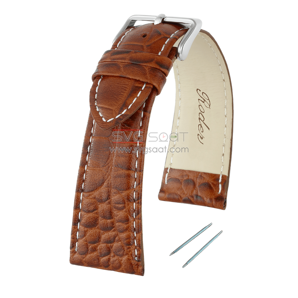 R4134W Roder Deri Kayış - Taba-beyaz - 24X20MM — fotoğraf 3