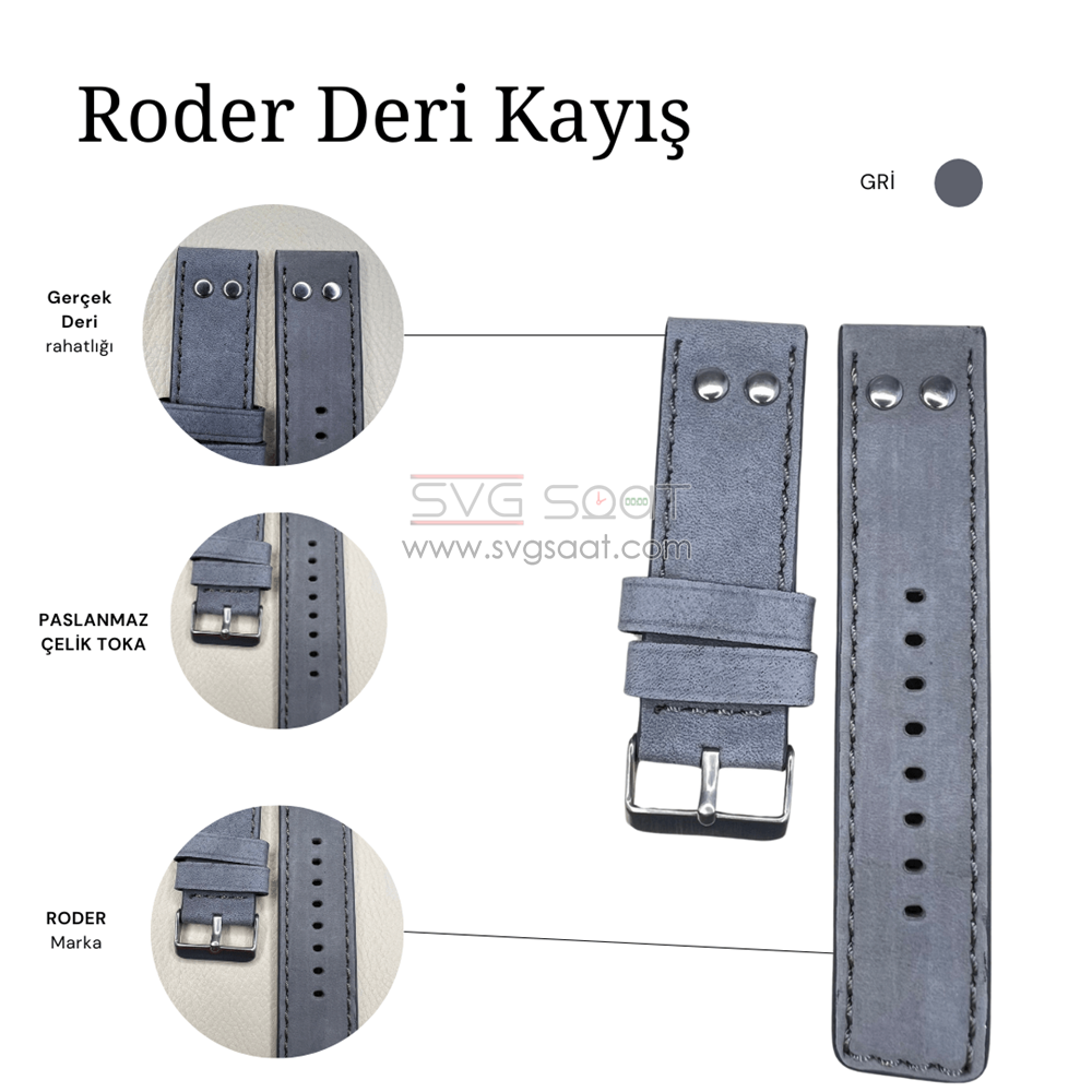 R4133S Roder Deri Kayış - Gri — fotoğraf 2