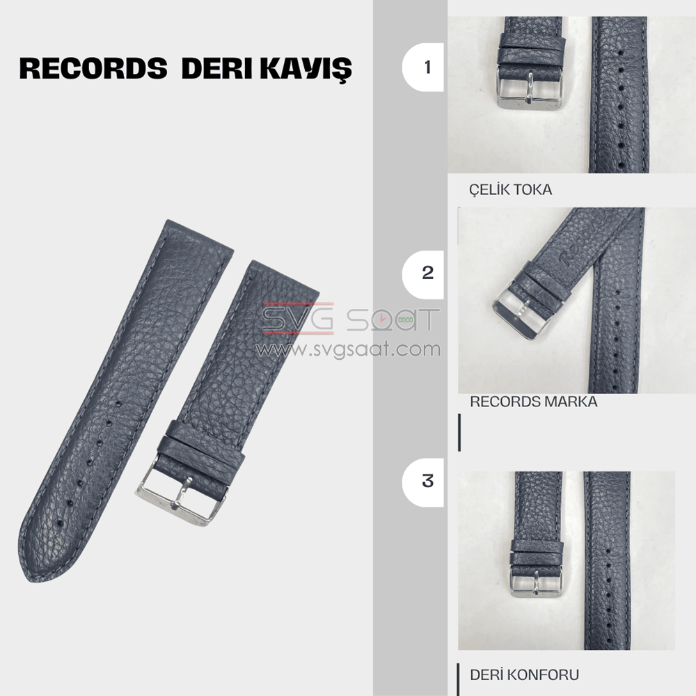 RC3002S Records Deri Kayış - Mavi — fotoğraf 3