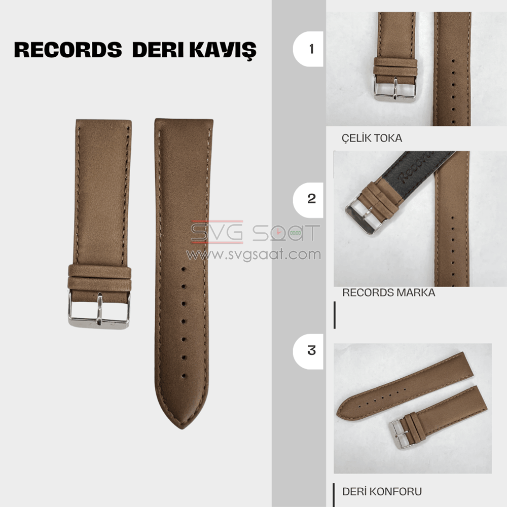 RC3001S Records Deri Kayış - Kumbeji - 22X18MM — fotoğraf 3