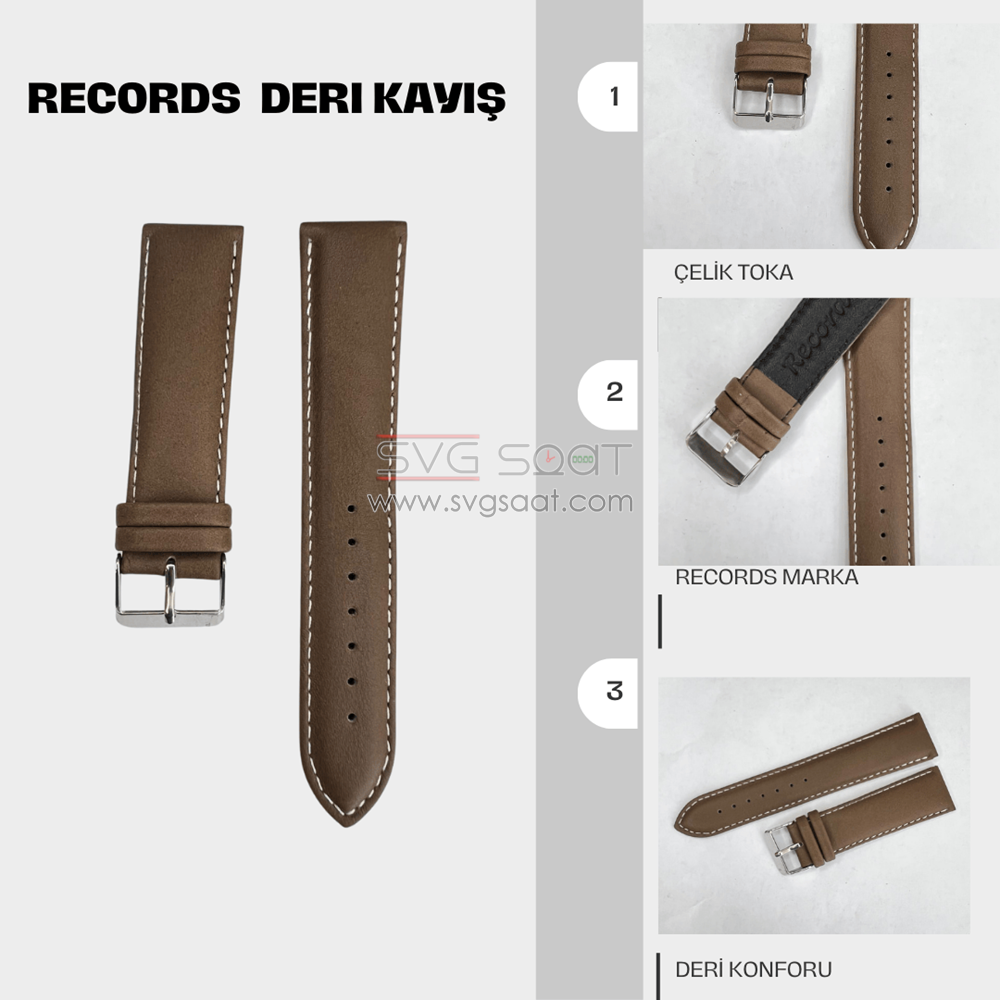 RC3001W Records Deri Kayış - Kumbeji - 22MM — fotoğraf 2