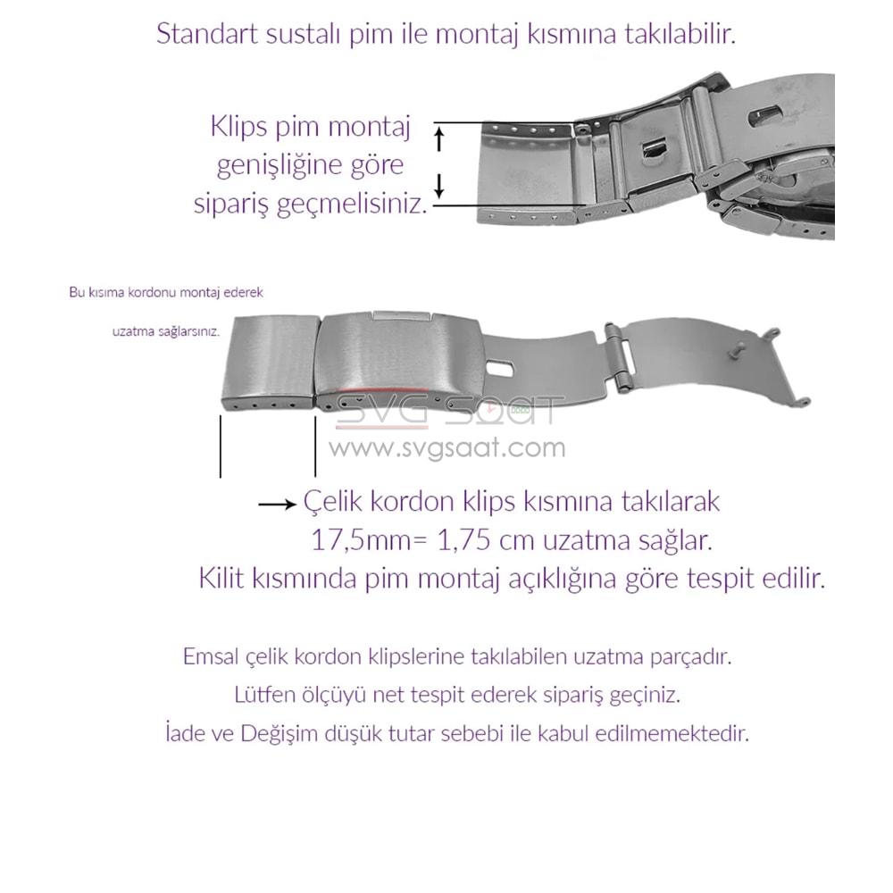 Metal Kordon Uzatma - Gümüş - 12MM — fotoğraf 2