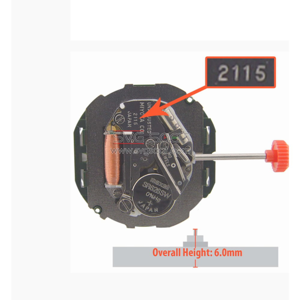 Miyota 2115-3D Saat Makinası - İadesiz — fotoğraf 2