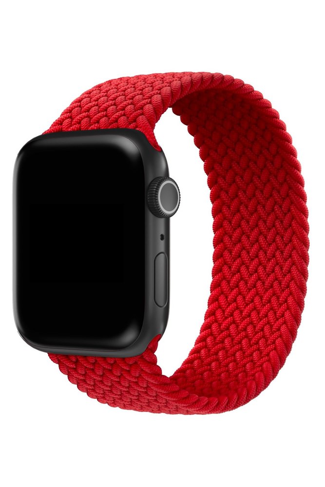 Apple watch uyumlu Örgülü silikon kordon - KIRMIZI - 42/44 - M/L