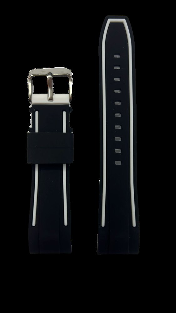 F-13 Silikon Kordon - SİYAH - BEYAZ - 24MM