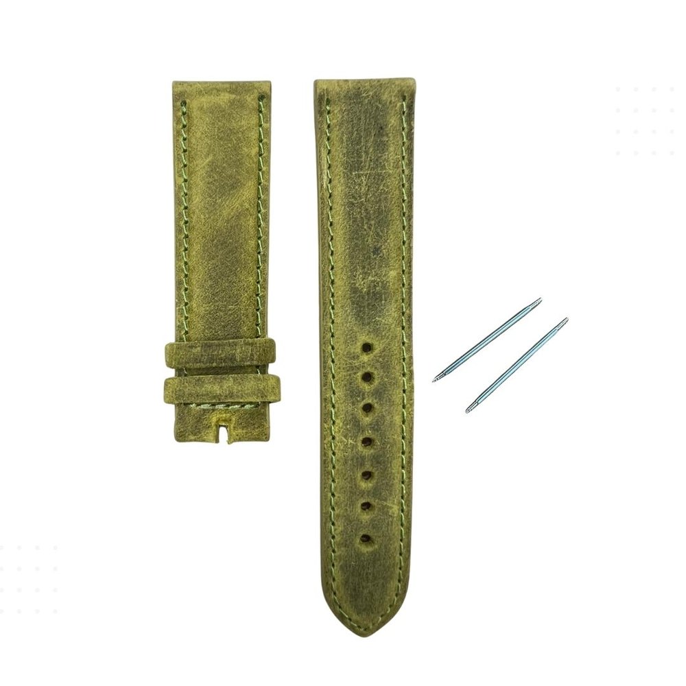 N1001S Nubuk Deri Kordon - Açık Yeşil - 22MM