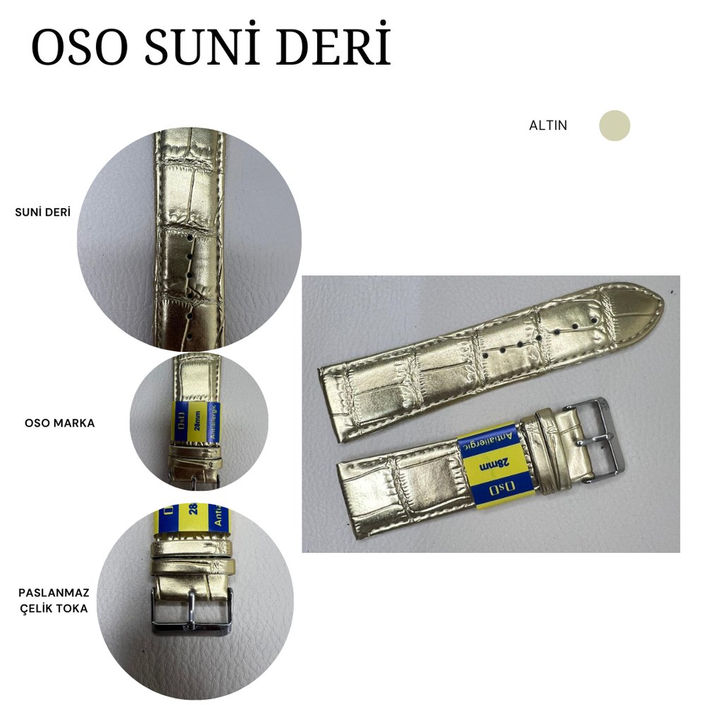 OSO 1597 Saat Kordonu - ALTIN - 30MM