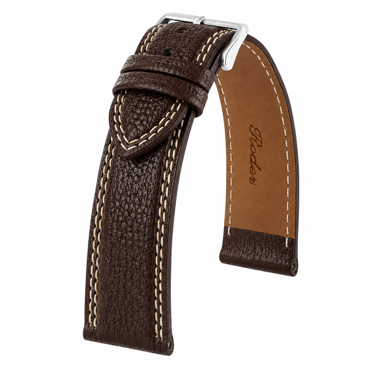 Roder 4131W Erkek Saat Kordonu - KAHVERENGİ-BEYAZ - 20MM